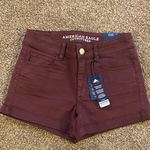 American Eagle Outfitters High Waist Maroon Shorts